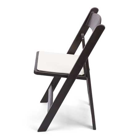 Atlas Commercial Products TitanPRO™ Dark Brown Resin Folding Chair with Ivory Pad RFC6DBRIV